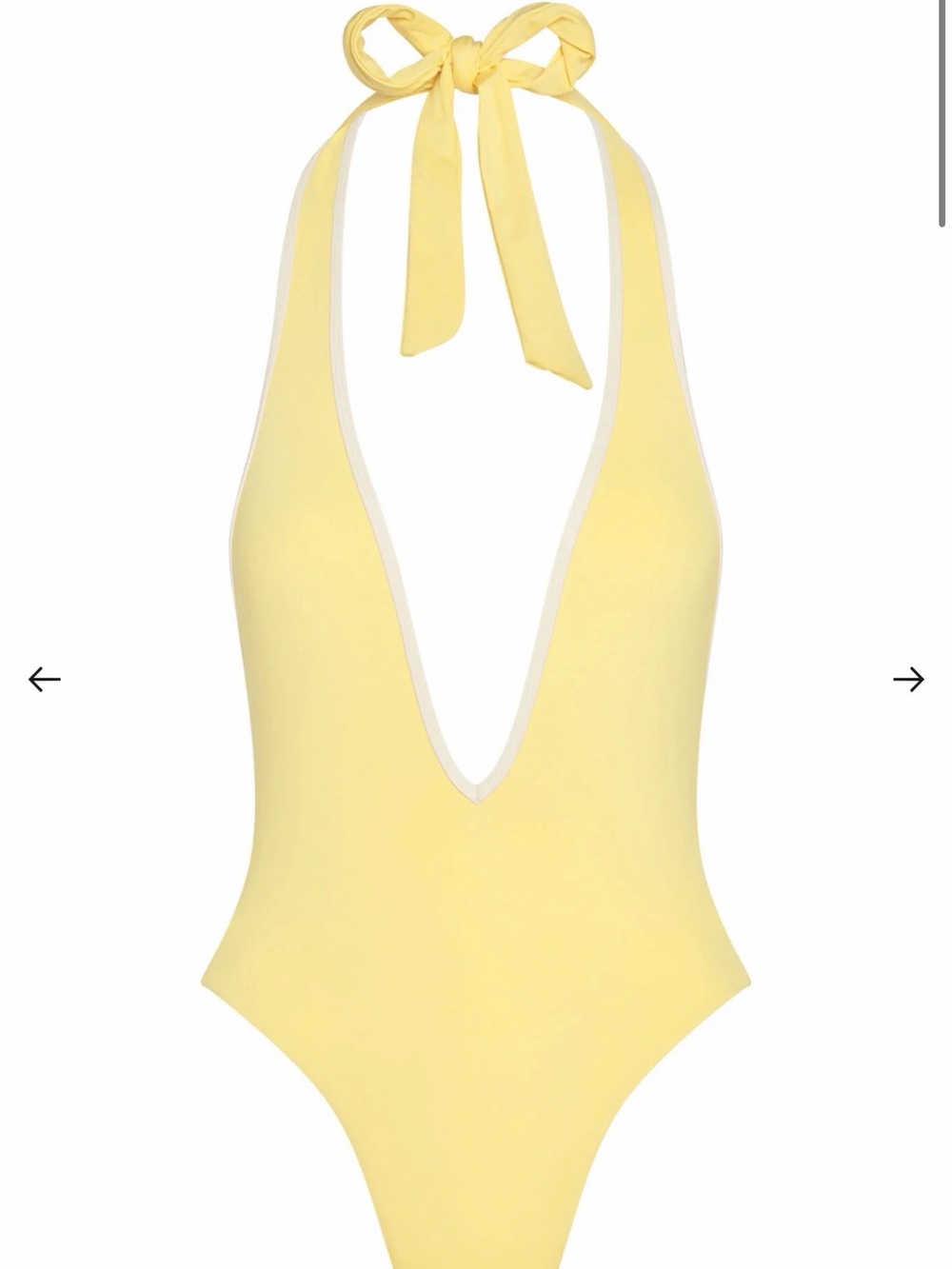 Monday Swimwear Yellow Halter Deep V One-Piece Swimsuit